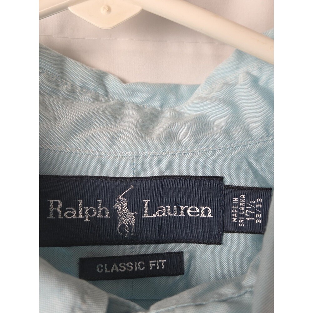 Polo Ralph Lauren Classic Fit Shirt Blue Button Down Pony Logo Men XL 17 32/33 - Picture 5 of 7
